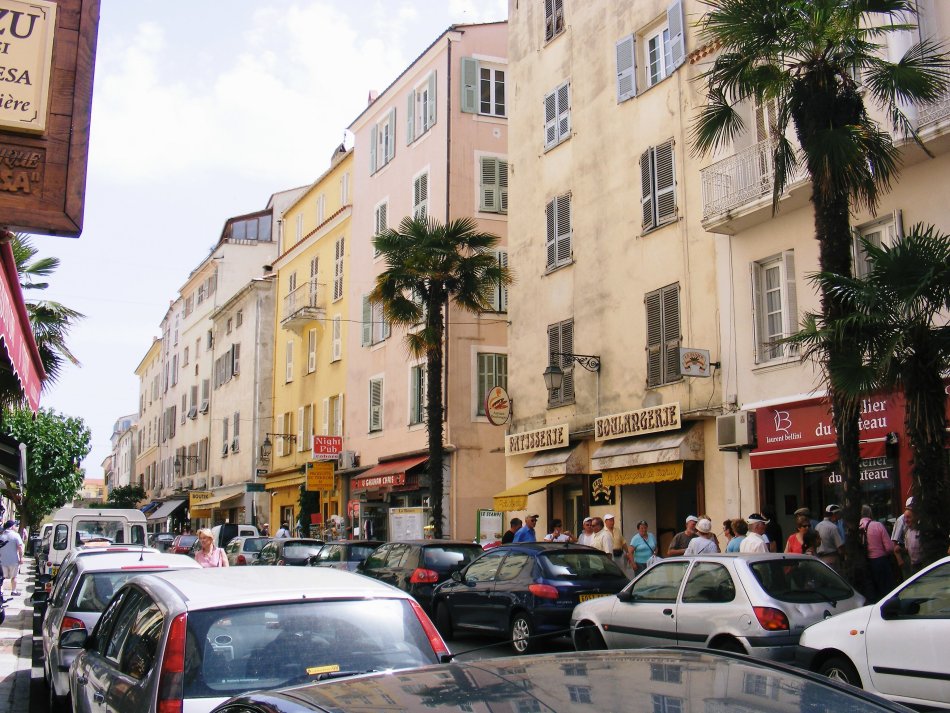 Street in Ajaccio, Corsica, France