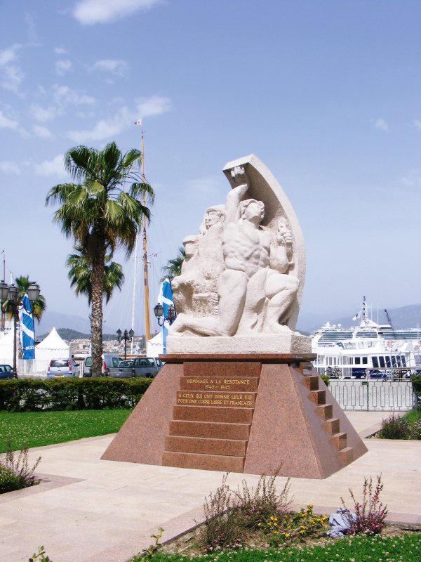 Statue in the Port of Ajaccio, Corsica, France
