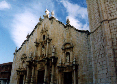 Front of the Church of Alcala de Xivert, Spain
