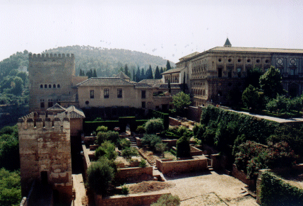 The Nazrin Palaces from the Castle, Alhambra, Granada, Spain