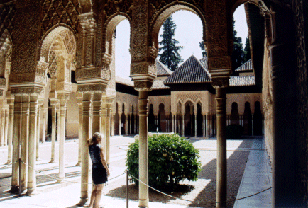 Still in the Patio de los Leones, the Alhambra, Granada, Spain