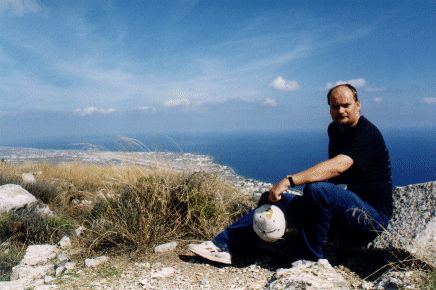 Andrew at Ancient Fira, Santorini
