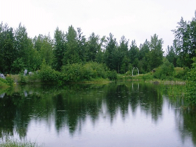 Lake at the Heritage Centre, Anchorage, Alaska, USA