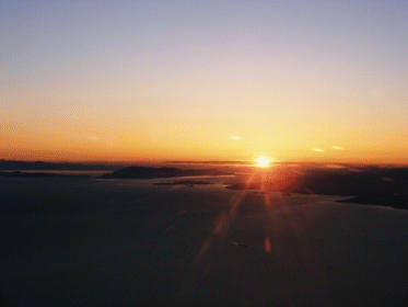 Leaving Alaska at Sunset, USA