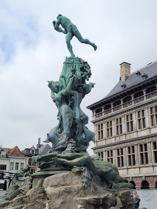 Brabo vanquishing the Giant, Antwerp, Belgium