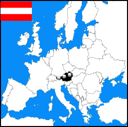 Map of Austria showing Innsbruck, Salzburg and Vienna