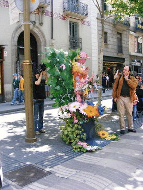 Man Flower or Flower Man? - La Rambla, Barcelona, Spain