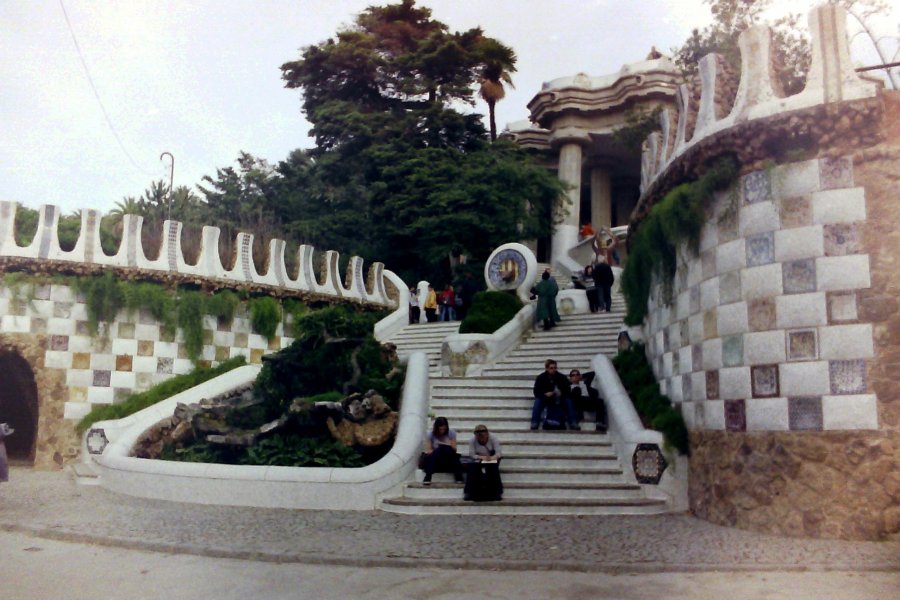 Gaudi's Steps, Parc G�ell, Barcelona, Spain