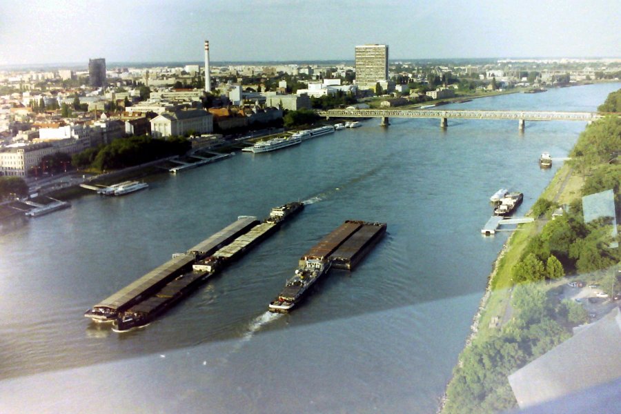The Danube from the Bridge Tower, Bratislava, Slovakia