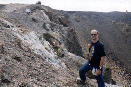 Andrew standing on a Volcano!