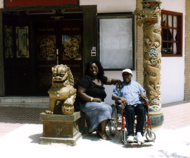 Jacqui and her Dad in Calpe, Spain