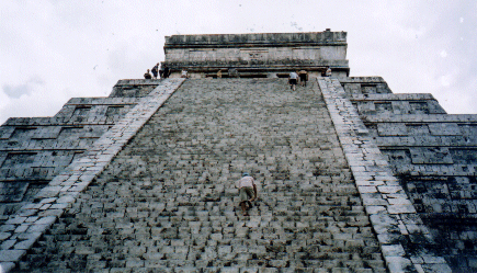 Climbing up, Chichen Itza, Mexico