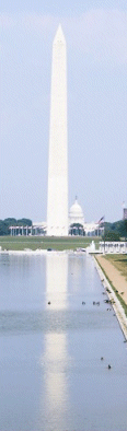 Washington Memorial from Lincoln Memorial, Washington DC, USA