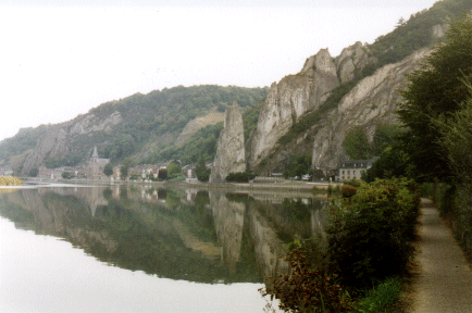 Bayard Rocks and the River Meuse between Anseremme and Dinant, Belgium