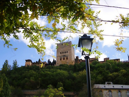 The Alhambra from near our apartment, Granada, Spain