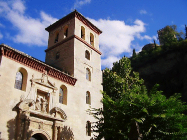 Church in the shadow of the Alhambra, Granada, Spain