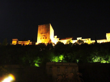 Another view of the Alhambra at night, Granada, Spain