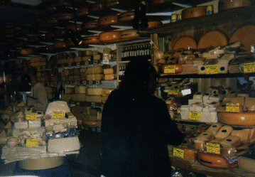 Jacqui in the Cheese Shop in Amsterdam, The Netherlands