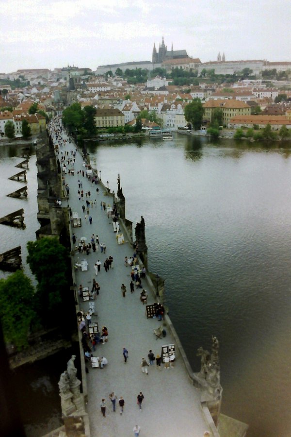 Another view looking down on the Charles Bridge, Prague, Czech Republic