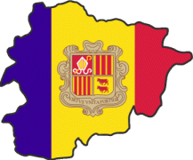Map of Andorra with flag