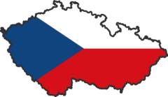 Map of Czech Republic with flag