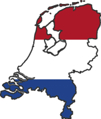 Map of the Netherlands with flag