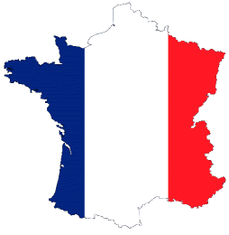 Map of France with flag