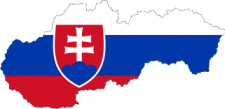 Map of Slovakia with flag