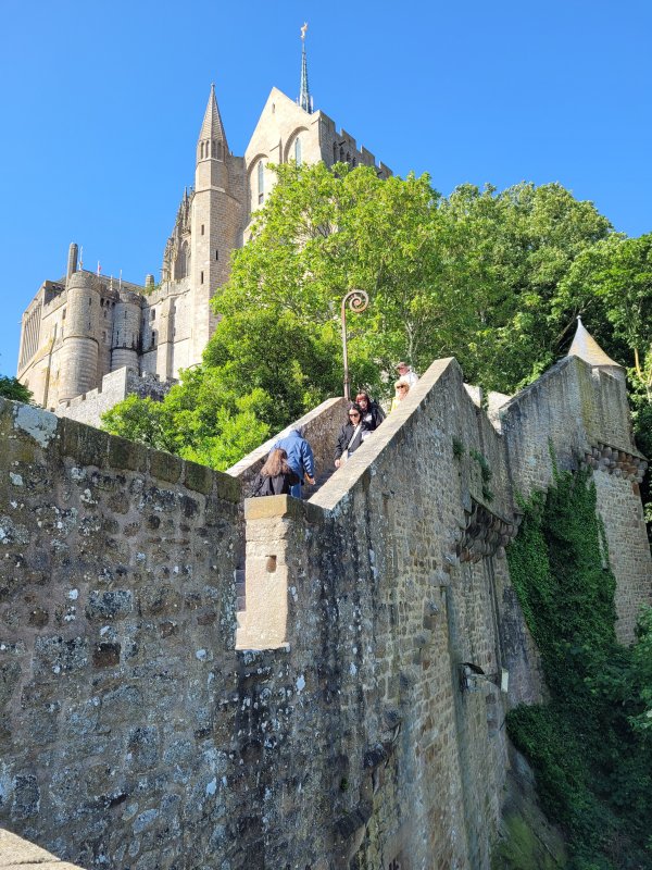 Leaving the Abbey, Mont St. Michel, France
