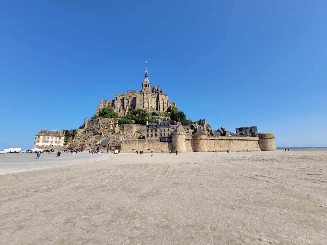 Departing Mont St. Michel, France