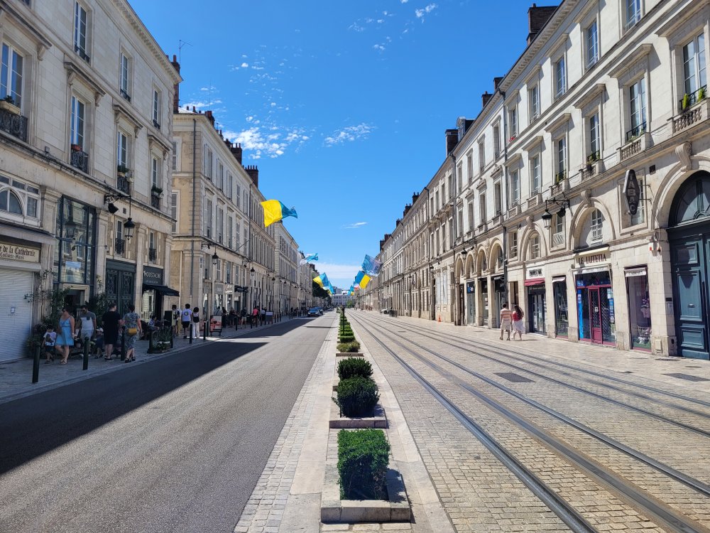 Rue Jeanne d'Arc from the Cathedral, Orl�ans, France