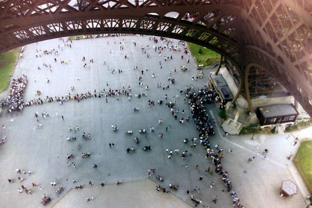 Looking Down from the Eiffel Tower, Paris, France