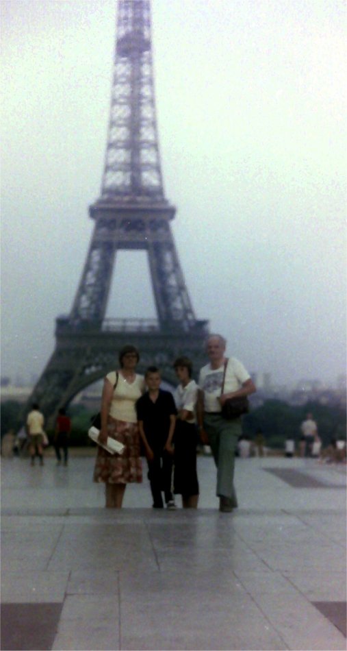 The Mullers by the Eiffel Tower, Paris 1979