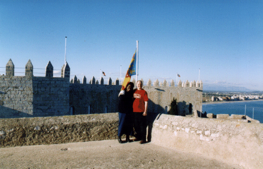 Jacqui and Andrew atop Pe�iscola Castle, Spain