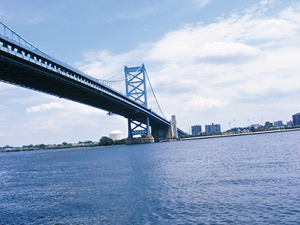 The Benjamin Franklin Bridge, Philadelphia, Pennsylvania, USA