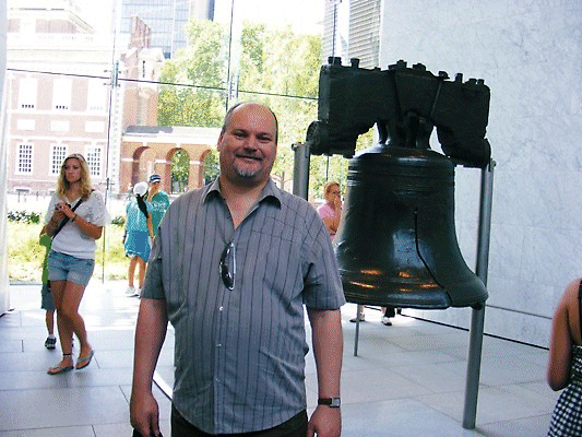 Andrew by the Liberty Bell, Philadelphia, PA, USA