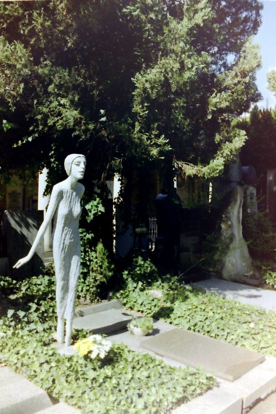 Another view of the White Lady Sculpture in the Vysehrad Graveyard, Prague, Czech Republic
