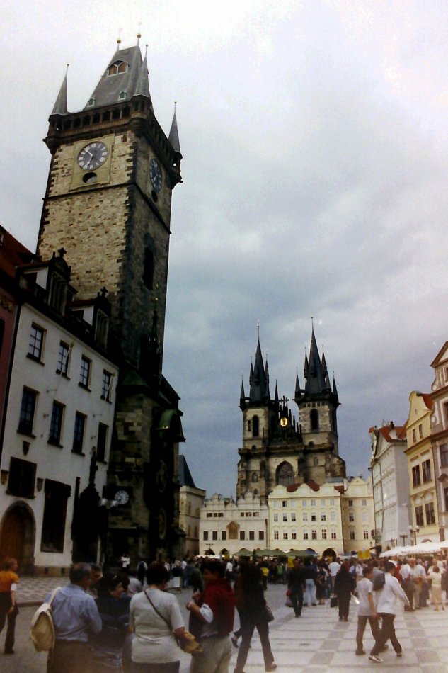 Old Town Hall Tower and Tyn Church, Prague, Czech Republic