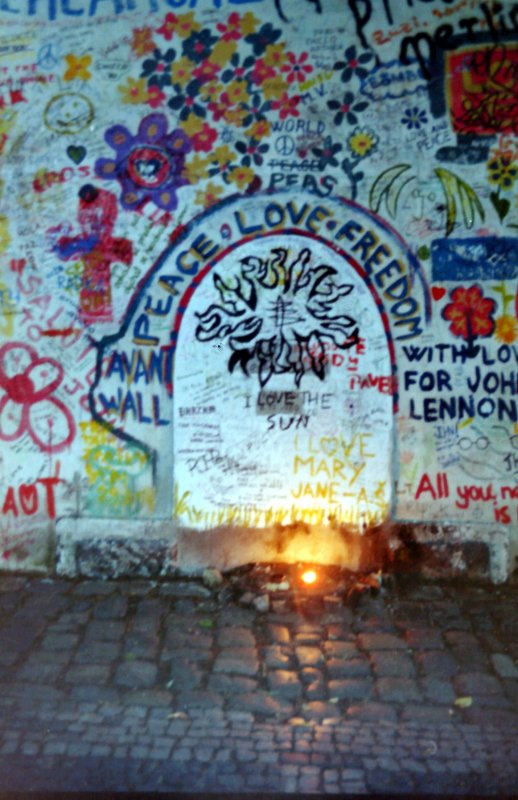 Candles at the John Lennon Wall, Prague, Czech Republic