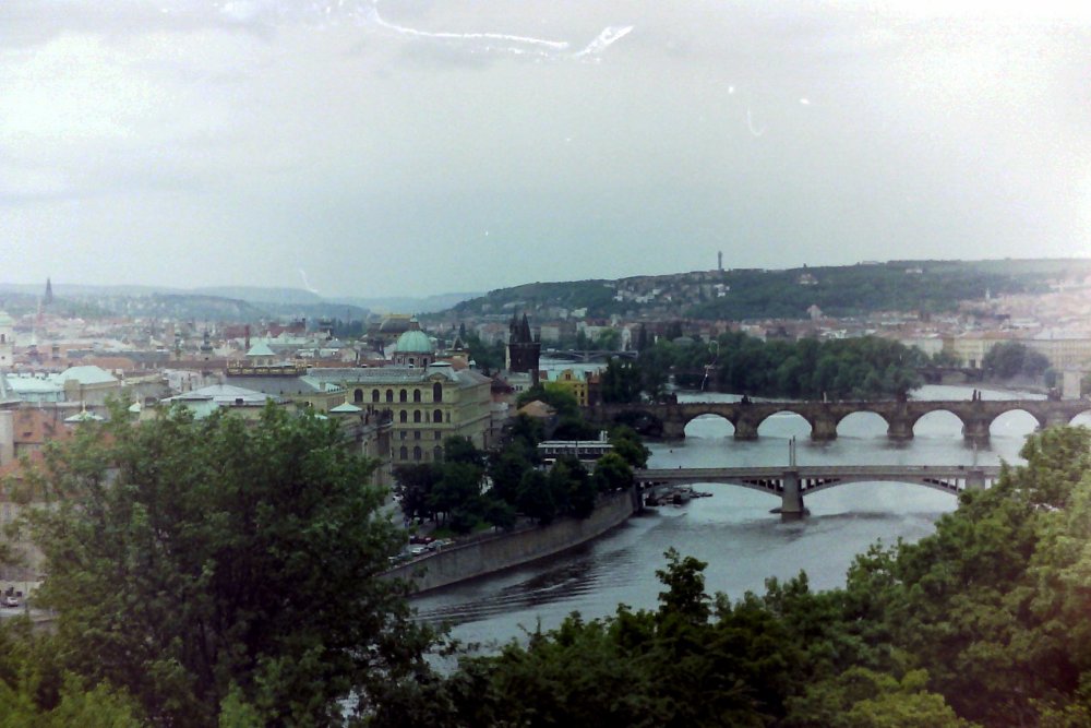 View of the Vltava from Letensk� Sady, Prague, Czech Republic
