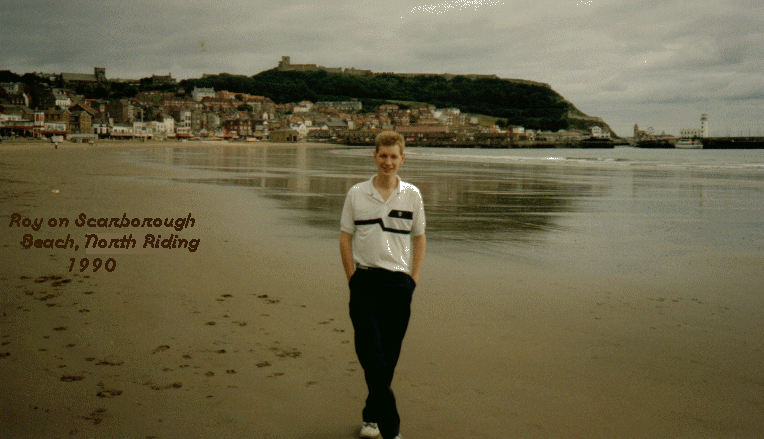 Roy on Scarborough Beach, North Riding of Yorkshire in 1990