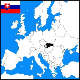 Map of Slovakia showing Bratislava