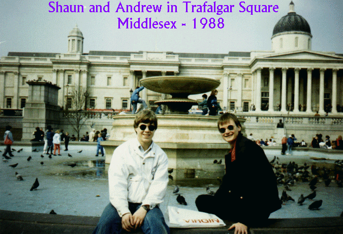Andrew and Shaun in Trafalgar Square