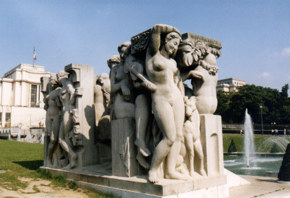 Statues in the Trocadero Gardens, Paris, France