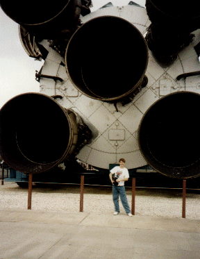 Shaun with giant hairdryer - Cape Kennedy, Florida, USA