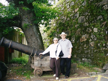 Andrew and his Mum at Vigo Castle, Galicia, Spain