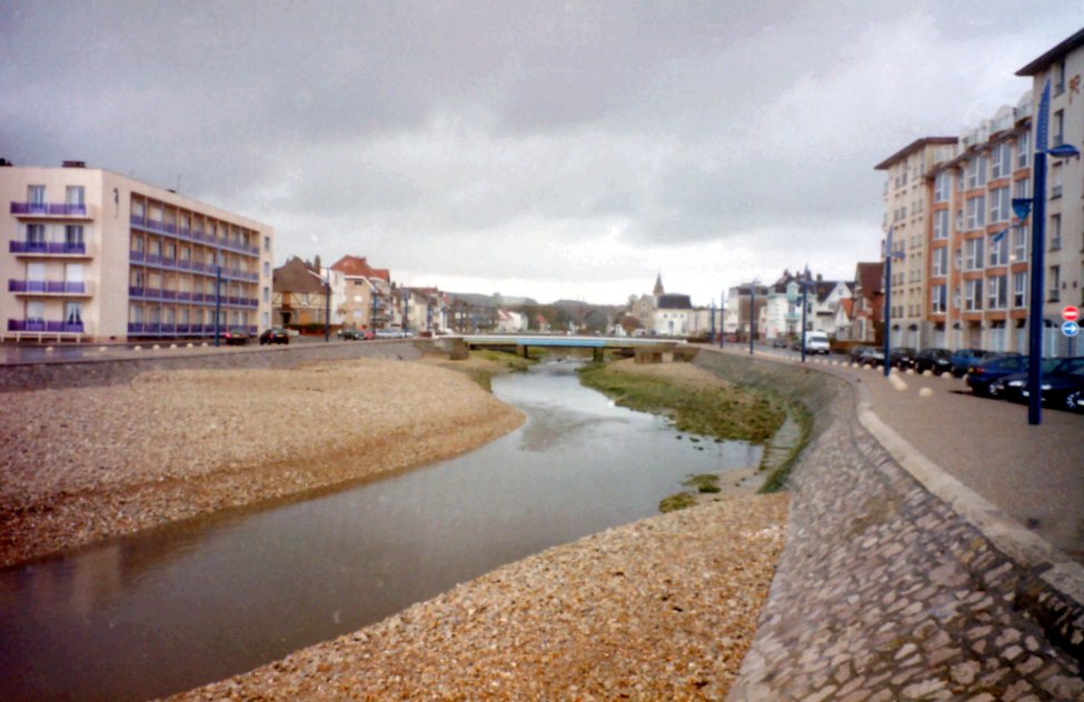 The Wimereux River passing through it's namesake town, Pas de Calais, France
