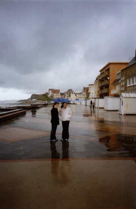 Janson's daughter and her friend on the Front at Wimereux, Pas de Calais, France